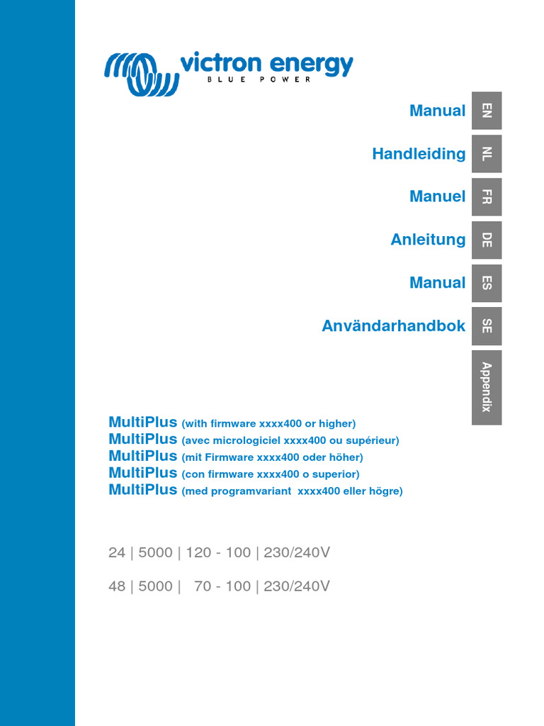 Schéma de branchement MultiPlus Victron | PDF | Générateur électrique ...