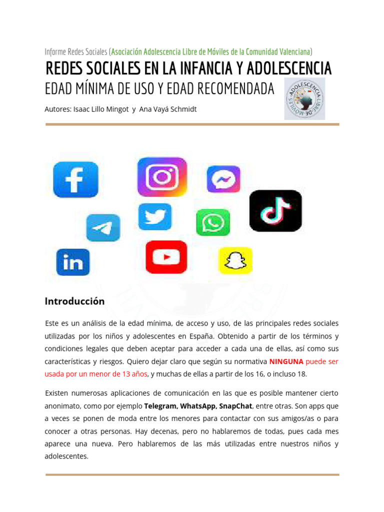 Uso de Redes Sociales en Menores | PDF | Nosotros chateamos | Acoso ...