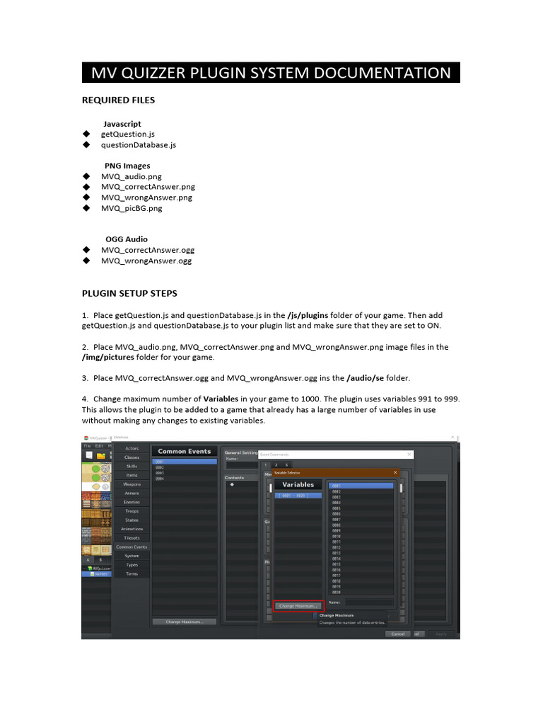 MV Quizzer Plugin Setup Guide | PDF | Multiple Choice | Computer File