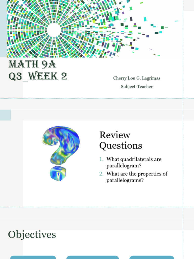 Q4 Theorems On The Different Parallelograms | PDF | Mathematical Proof ...