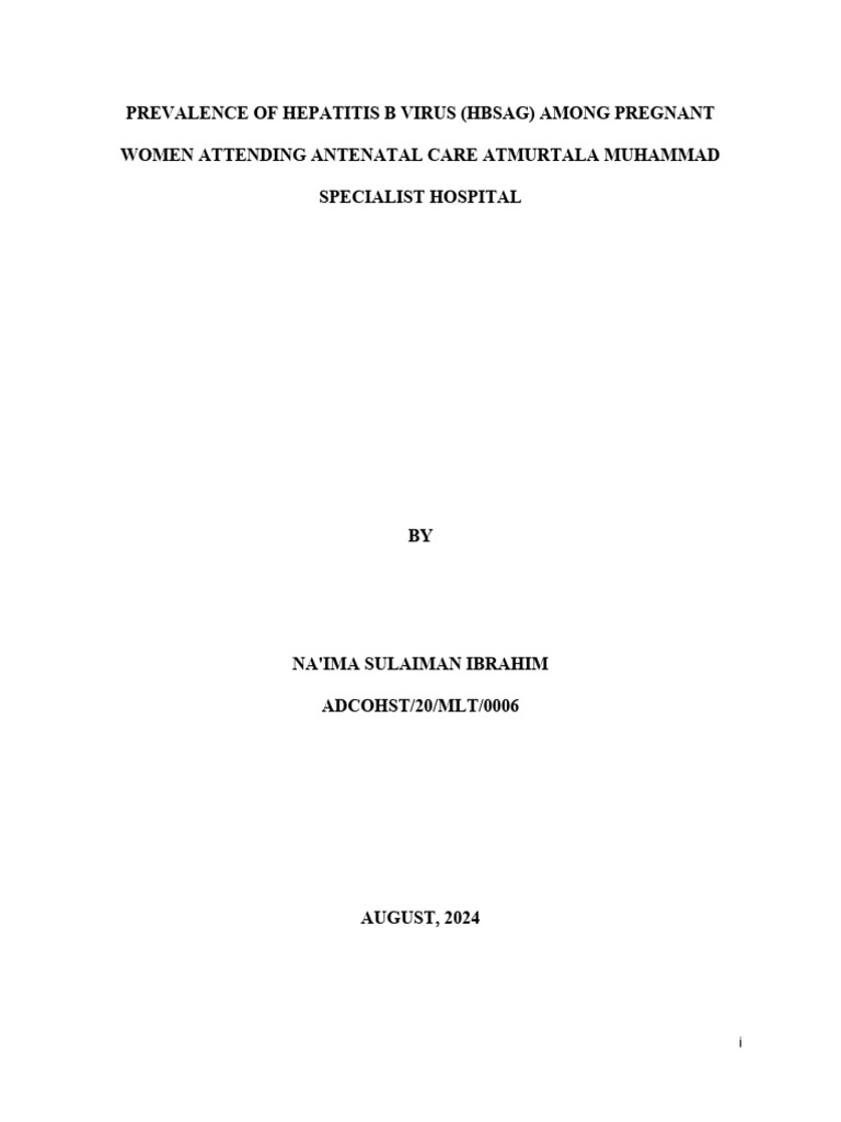 Hepatitis B Prevalence in Pregnant Women | PDF | Hepatitis | Hepatitis B