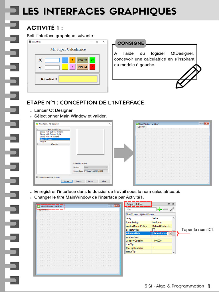 Création d'une calculatrice avec QtDesigner | PDF | Interface graphique ...