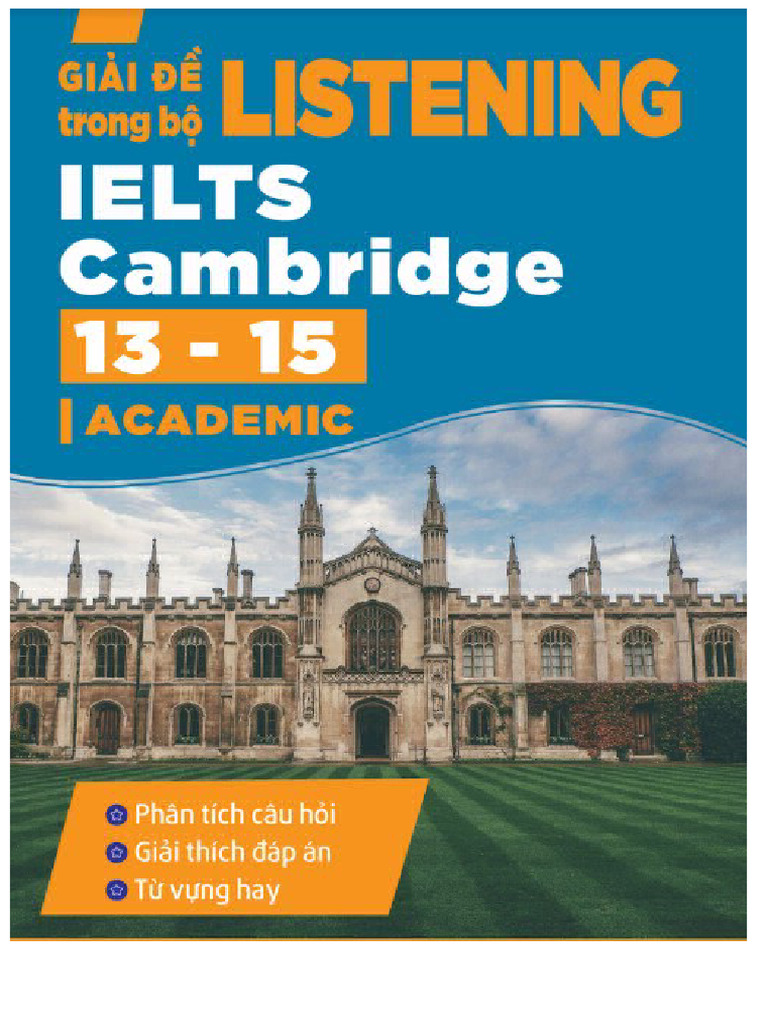 Giải để LISTENING trong bộ IELTS Cambridge 13-15 | PDF