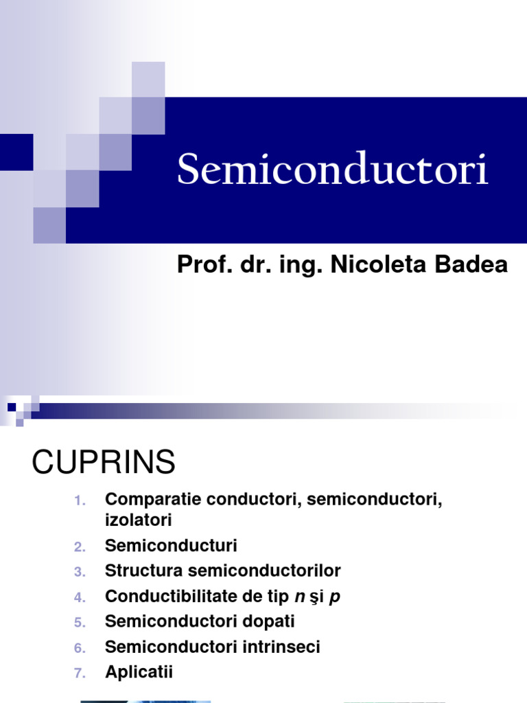 Curs 4 - Semiconductori 2024 | PDF