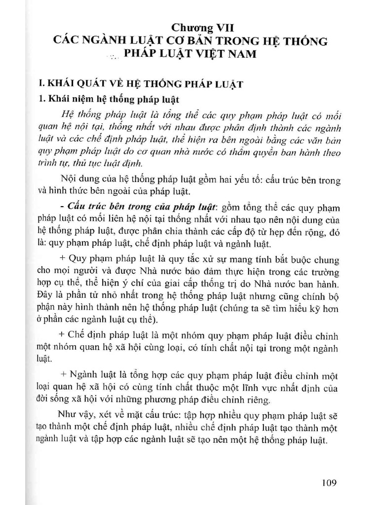Gt phap luat dai cuong 07 chuong 7 cac nganh luat co ban trong he