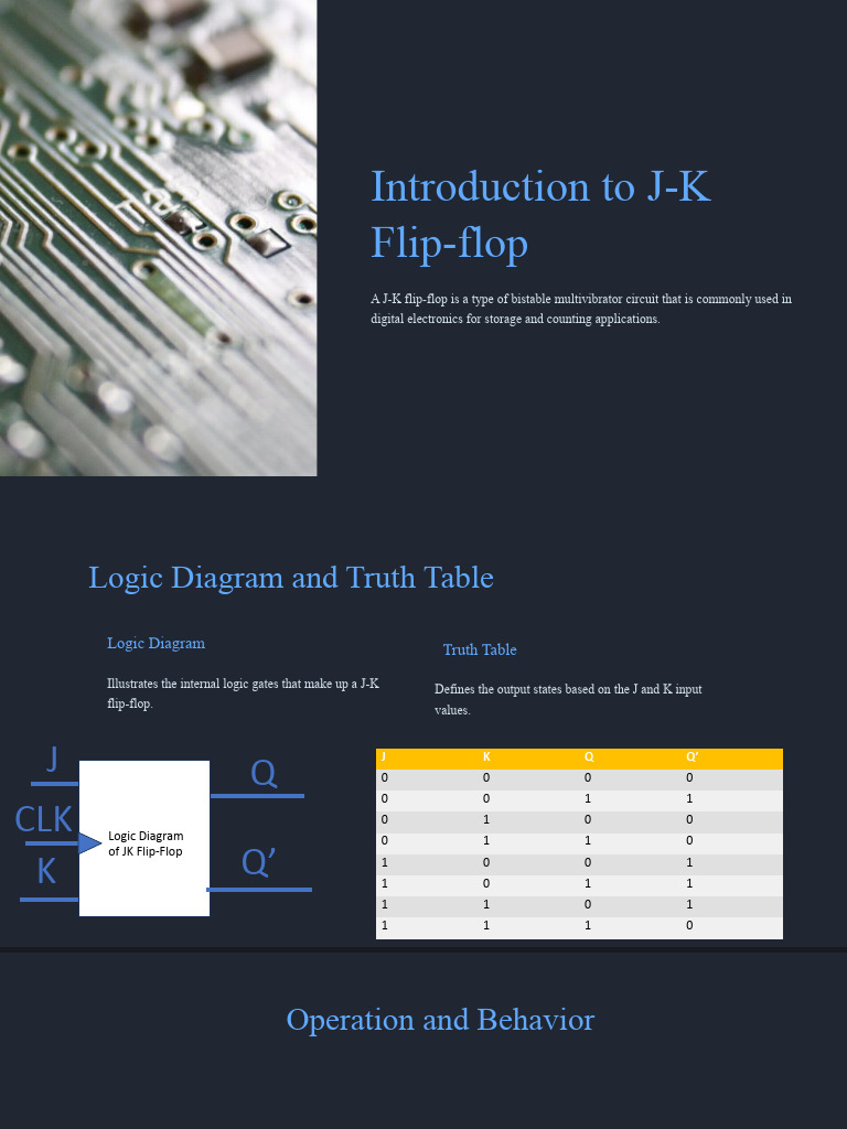 Introduction To J K Flip Flop - 1 | PDF | Electronics | Electronic ...