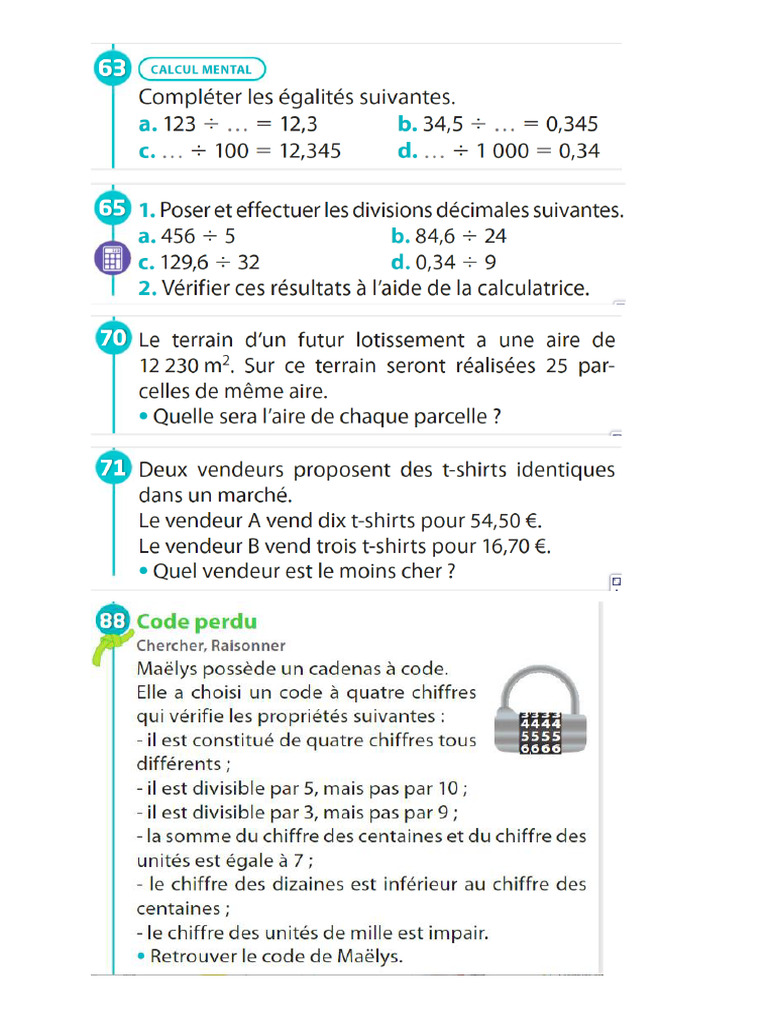 Exercices 63 65 70 71 88 | PDF