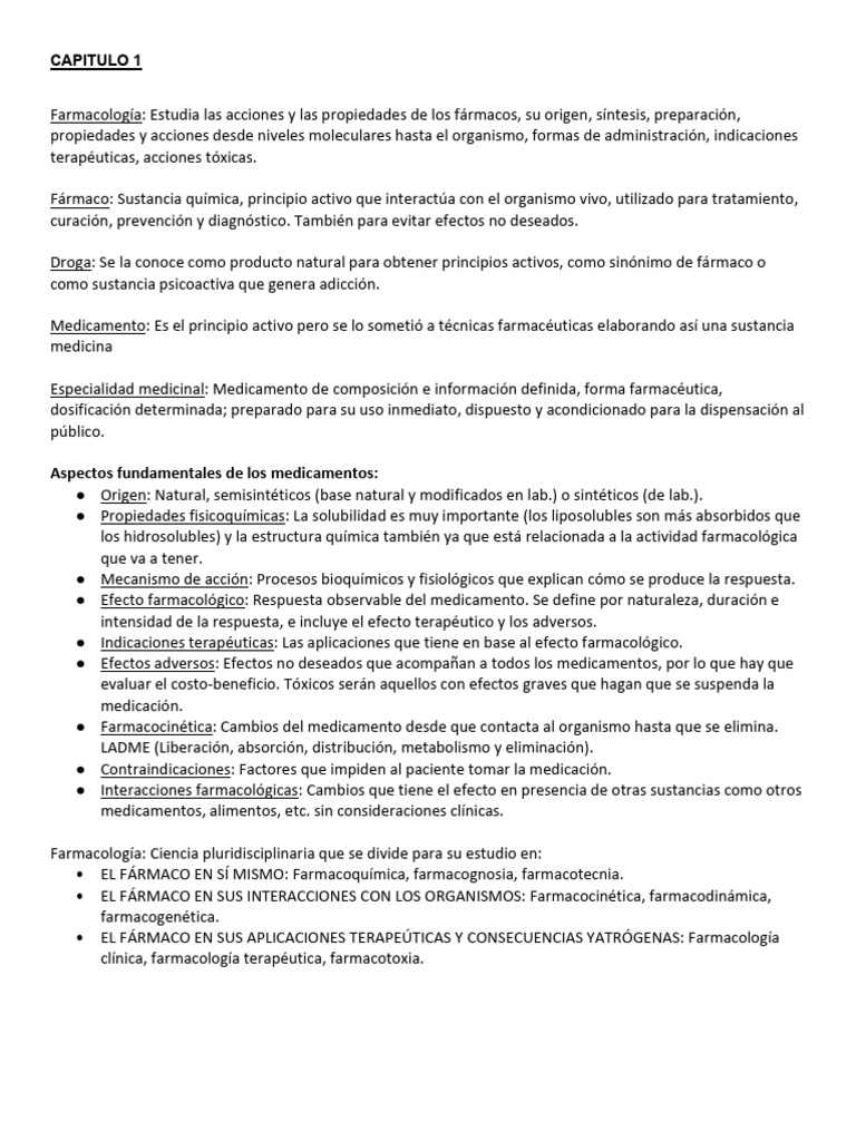 Primer Parcial Farmaco | PDF | Medicamentos con receta | Farmacología