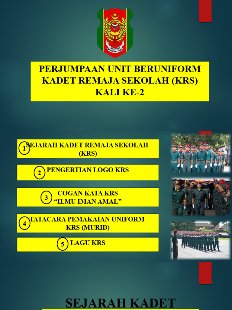 Perjumpaan Unit Beruniform Kadet Remaja Sekolah (KRS) | PDF