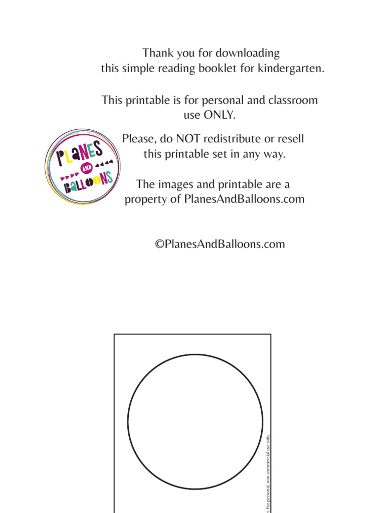 Kindergarten Reading Booklet PDF | PDF
