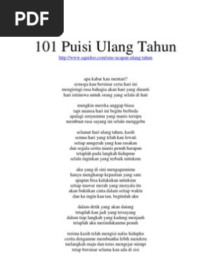 Puisi Ulang Tahun Paling Romantis