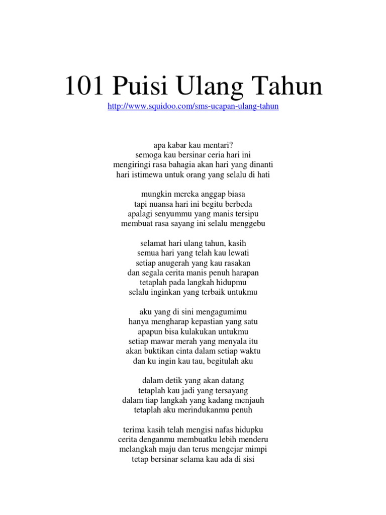 Gratis Download Gambar Puisi Ulang Tahun Paling Romantis Terupdate by www.katacinta.co