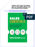 Read online textbook Sales Essentials The Tools You Need At Every Stage To Close More Deals And Crush Your Quota Rana Salman ebook all chapter pdf