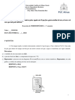 Primeira Lista de Exercícios de Termodinâmica 1 2024