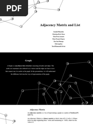 Adjacency Matrix and List