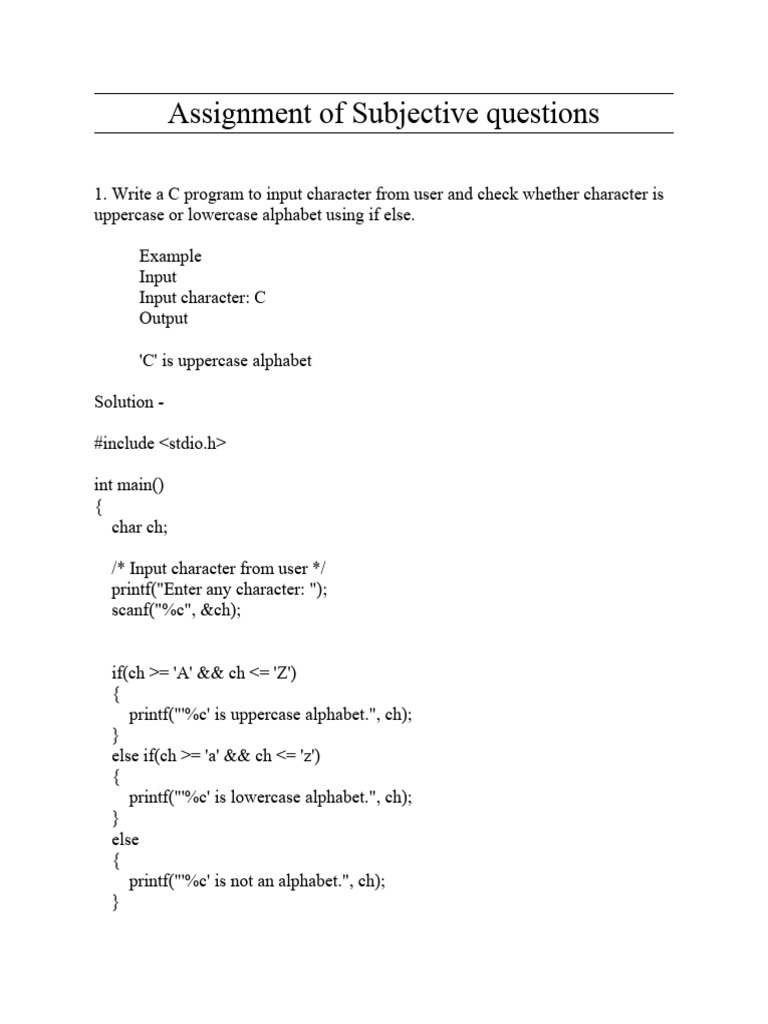 C Programs for Character and Triangle Checks | PDF | Triangle ...