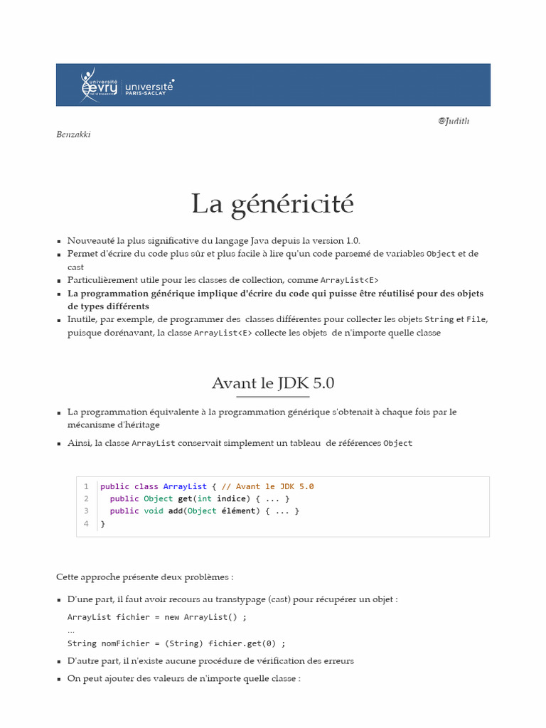 Comprendre la généricité en Java | PDF | Classe (informatique ...