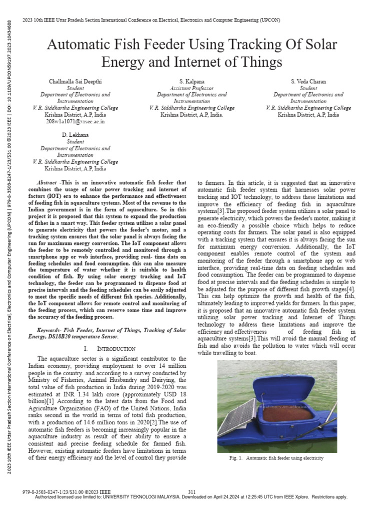 7-Automatic Fish Feeder Using Tracking of Solar Energy and Internet of ...