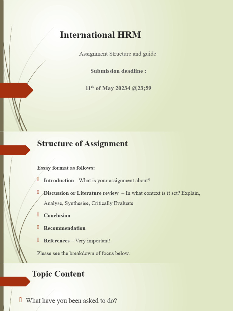Assignment Structure 11th May 2024 | PDF | Turnitin | Human Resource ...
