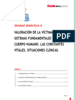 Valoración de La Víctima. Sistemas Fundamentales Del Cuerpo Humano. Las Constantes Vitales. Situaciones Clínicas