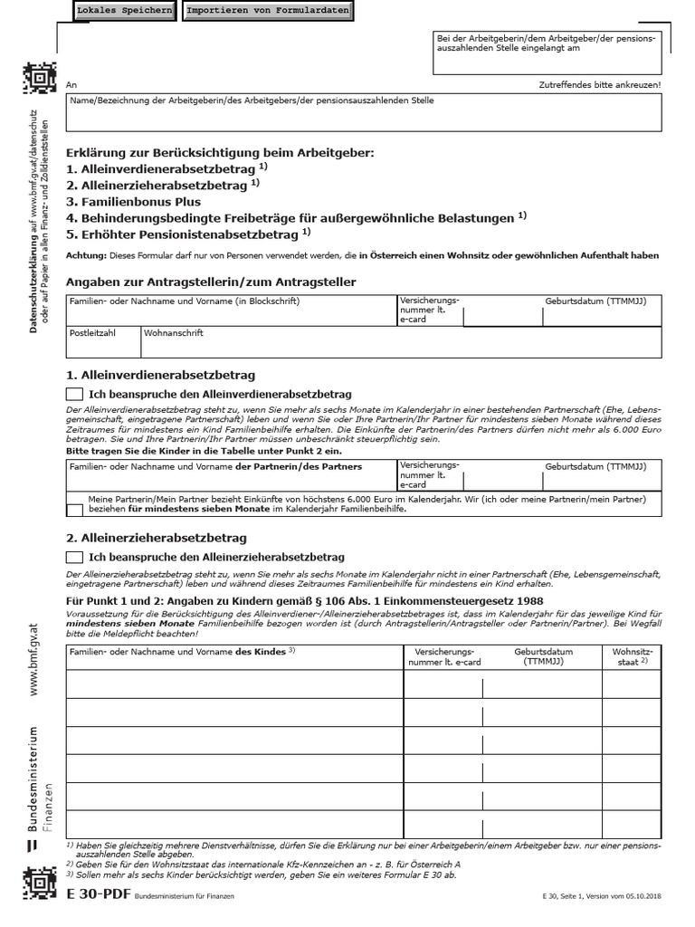 Familienbonus Formular | PDF