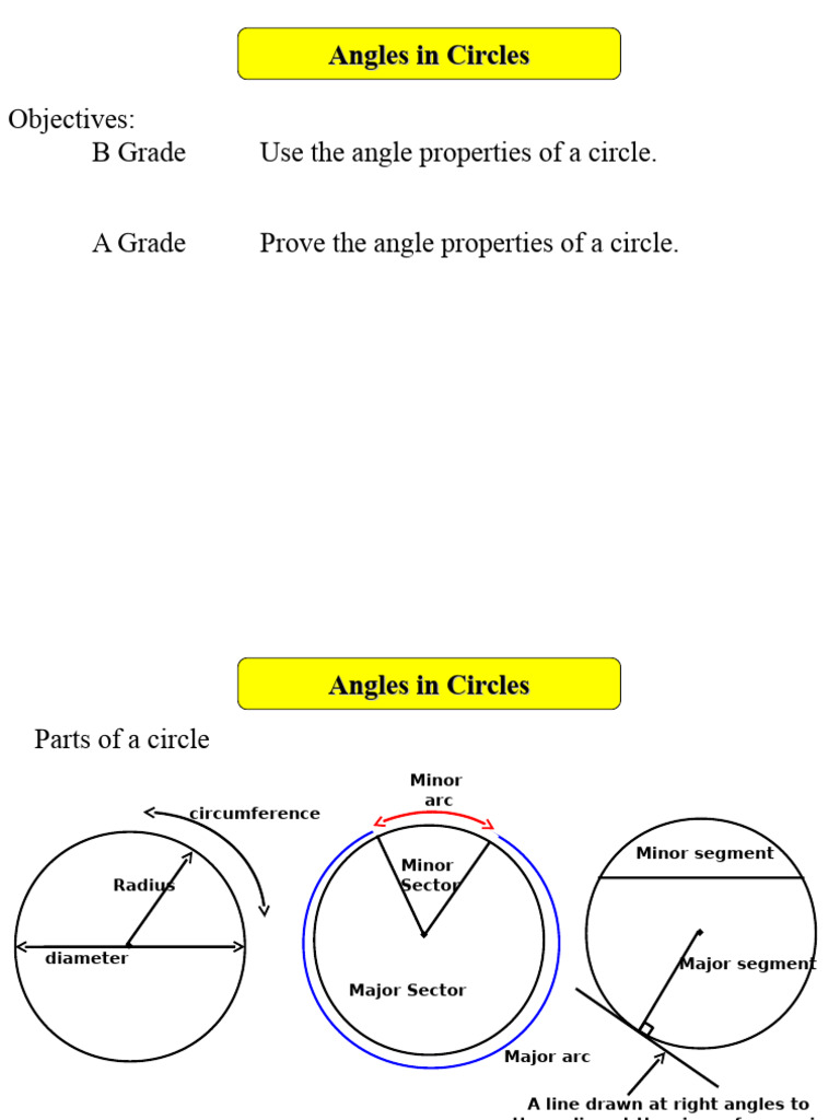 Angles in Circles H 1 | PDF | Circle | Angle