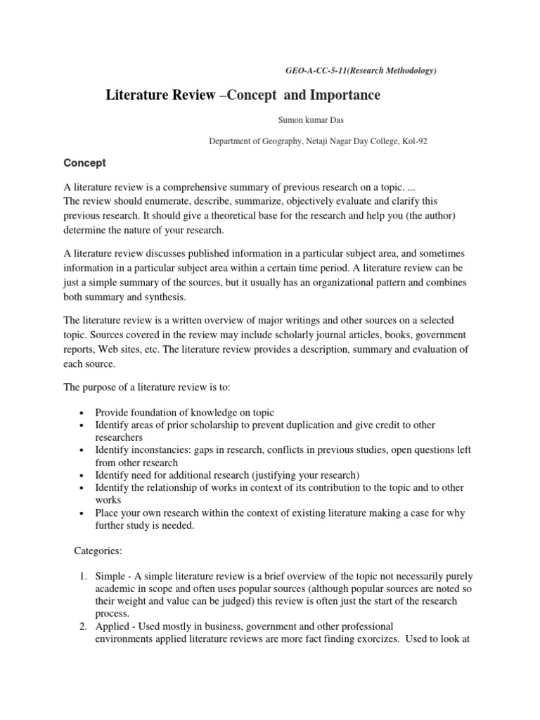 DISCUSS THE IMPORTANCE OF LITERATURE REVIEW IN RESEARCH PDF visual data 3