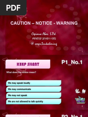 Notice Caution Warning Quiz