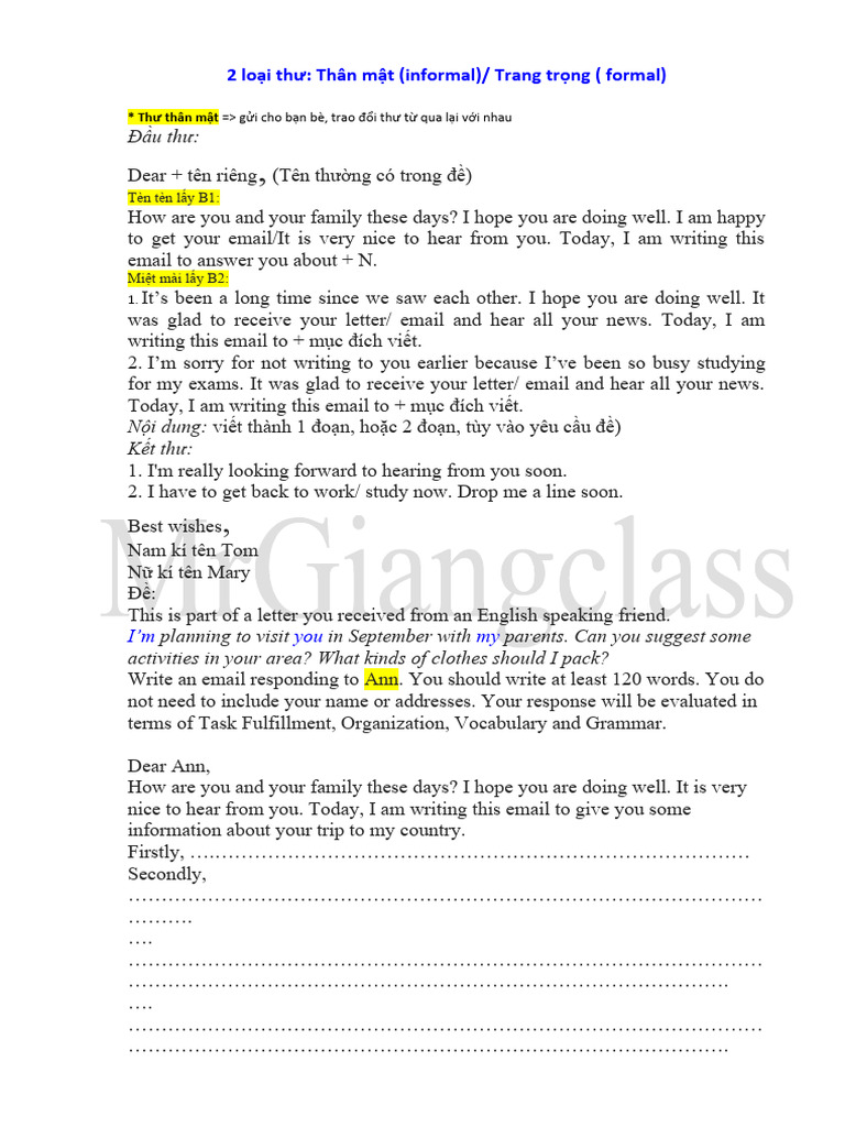 Informal Letter Writing Guide | PDF