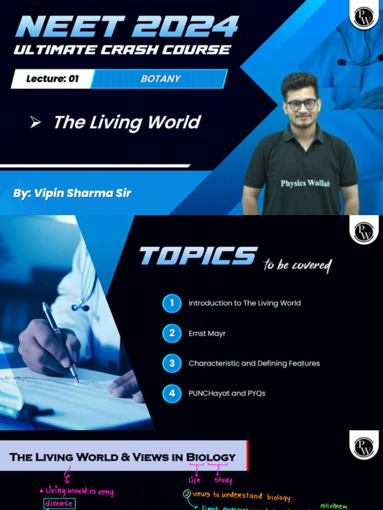 The Living World 01 - Classnotes - NEET Ultimate Crash Course 2024 | PDF