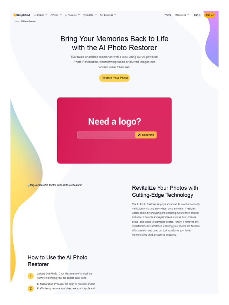 AI Photo Restoration Made Easy | PDF | Artificial Intelligence ...