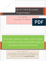 Le Mode de Calcul Du Scrutin Proportionnel