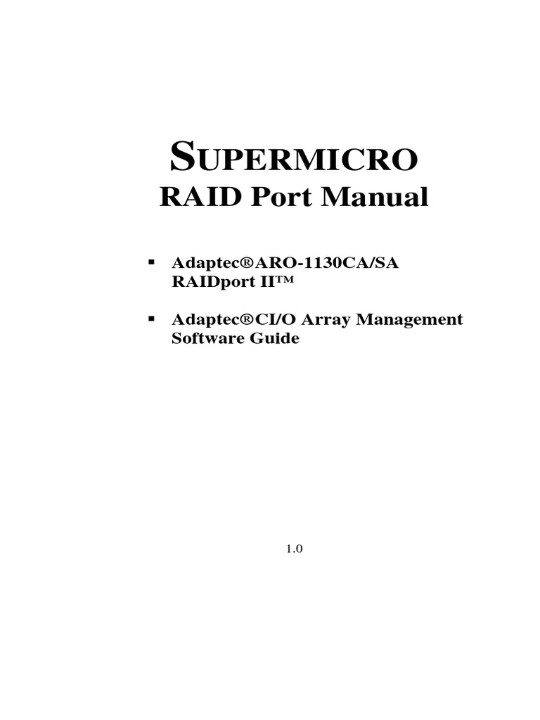 ARO1130XA RAID Card Manual | PDF | Bios | Booting