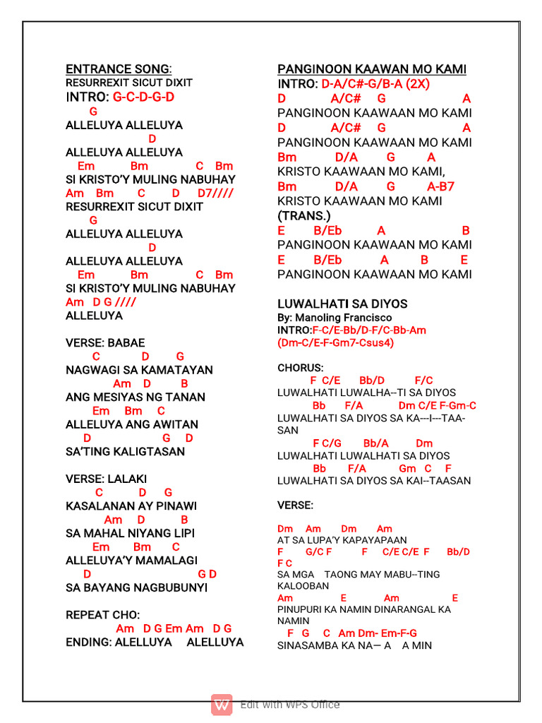 Tagalog mass easter sunday pdf