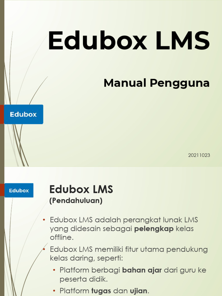 Panduan Penggunaan Edubox LMS | PDF | Karier & Perkembangan | Seni
