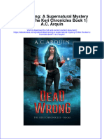 Read Online Textbook Dead Wrong A Supernatural Mystery Thriller The Keri Chronicles Book 1 A C Arquin Ebook All Chapter PDF