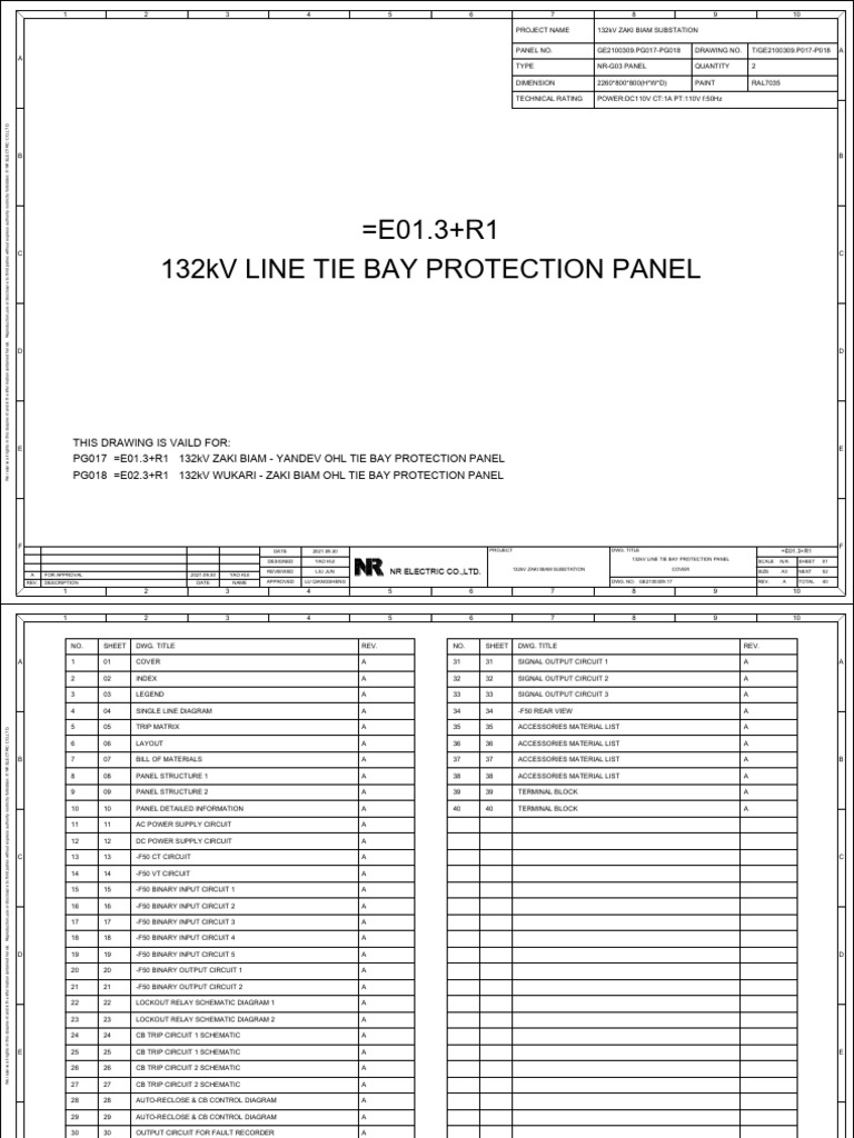 132kV Tie Bay Protection Panel | PDF | Relay | Switch