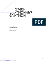 GA-Z77-D3H GA-H77-D3H-MVP GA-H77-D3H: User's Manual