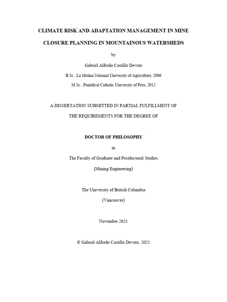 Climate Risk and Adaptation Management in Mine | PDF | Risk Assessment ...