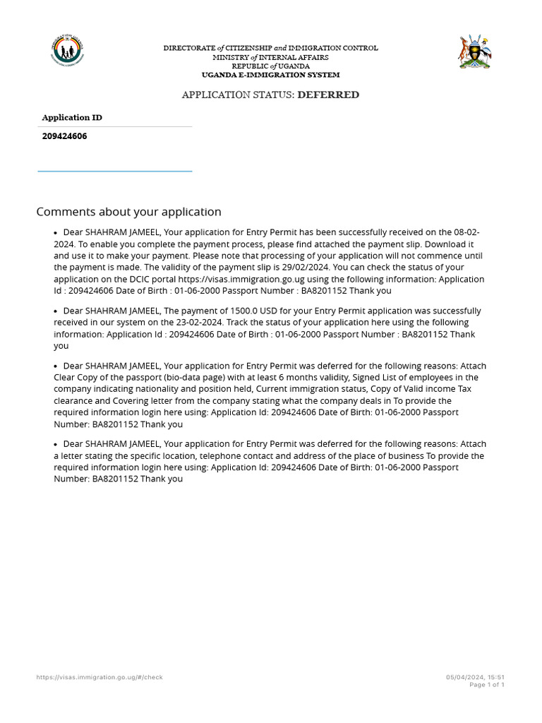 Welcome To Uganda Electronic Visa Permit Application System PDF 