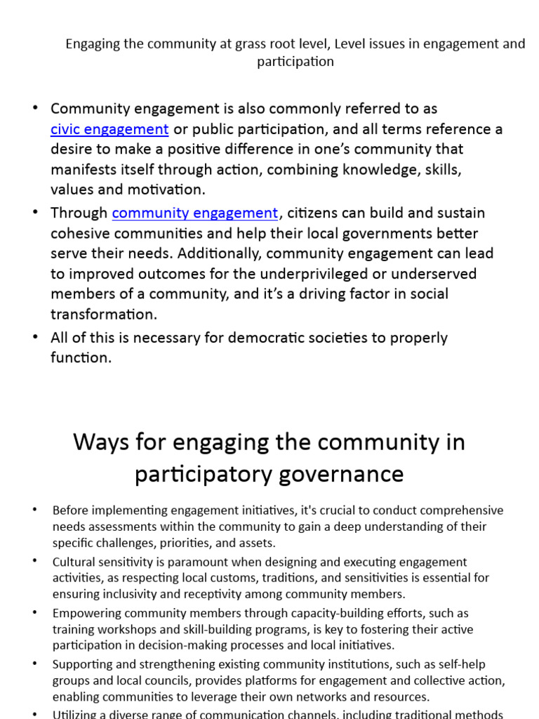 Grassroots Community Engagement Strategies | PDF | Community | Empowerment