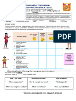 INGLES 5° Evaluación Diagnóstica