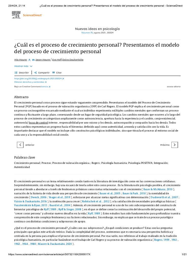 ¿Cuál Es El Proceso de Crecimiento Personal - Presentamos El Modelo Del ...