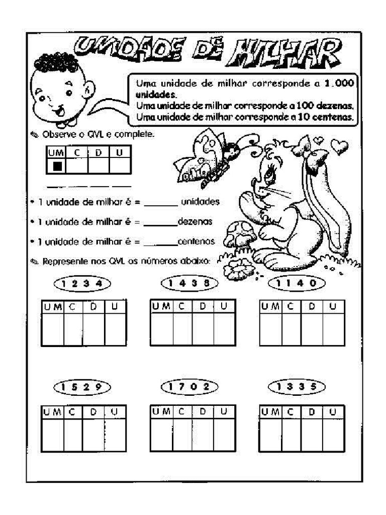 Atividade Com Material Dourado Milhar | PDF