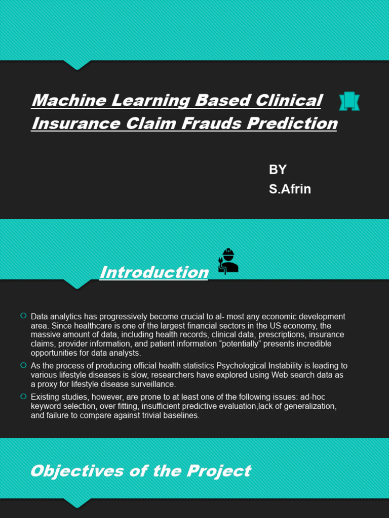 Machine Learning Based Clinical Insurance Claim Frauds Prediction-PPT ...