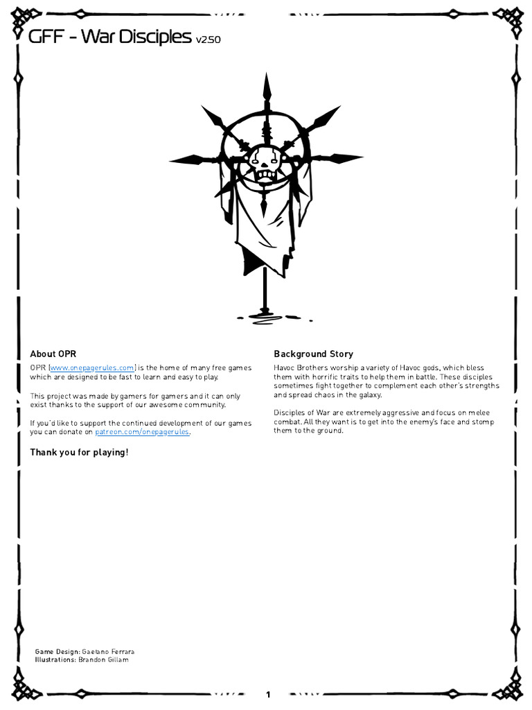 Gff war disciples v2 50 download free pdf military technology