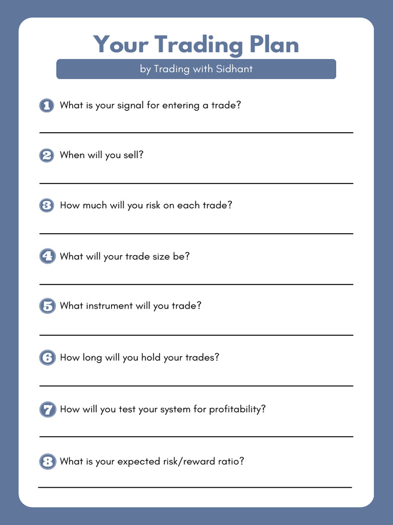 Trading Plan by Sidhant | PDF