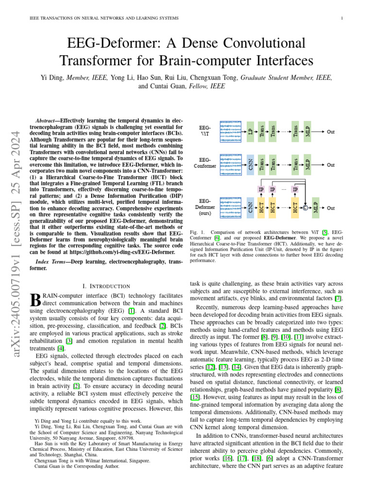 EEG-Deformer: Advanced BCI Transformer | PDF | Electroencephalography ...