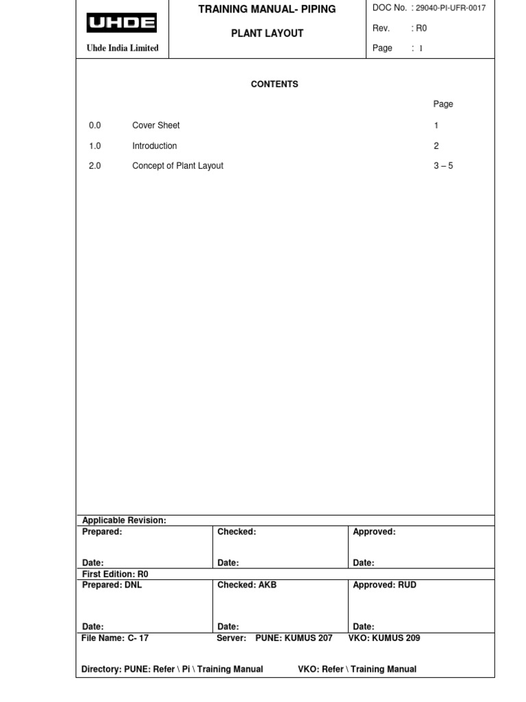 Piping Plant Layout Training Manual | PDF | Wound | Road