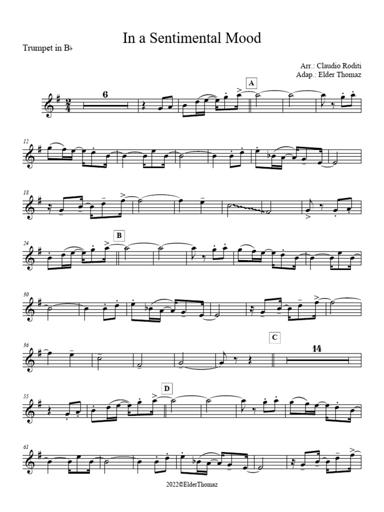 In a Sentimental Mood Sheet Music | PDF